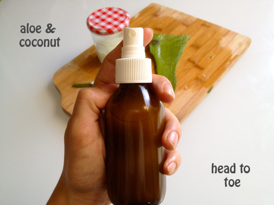 Aloe and coconut body moisturizer | littlegreendot.com