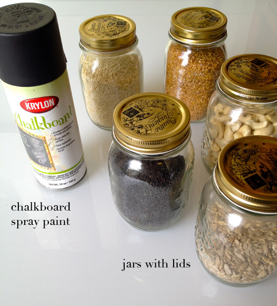 Chalkboard Spray Paint and Mason Jars with Lids