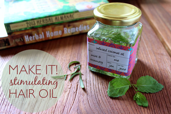 Make it: Rosemary & Mint Hair Oil Recipe | littlegreendot.com