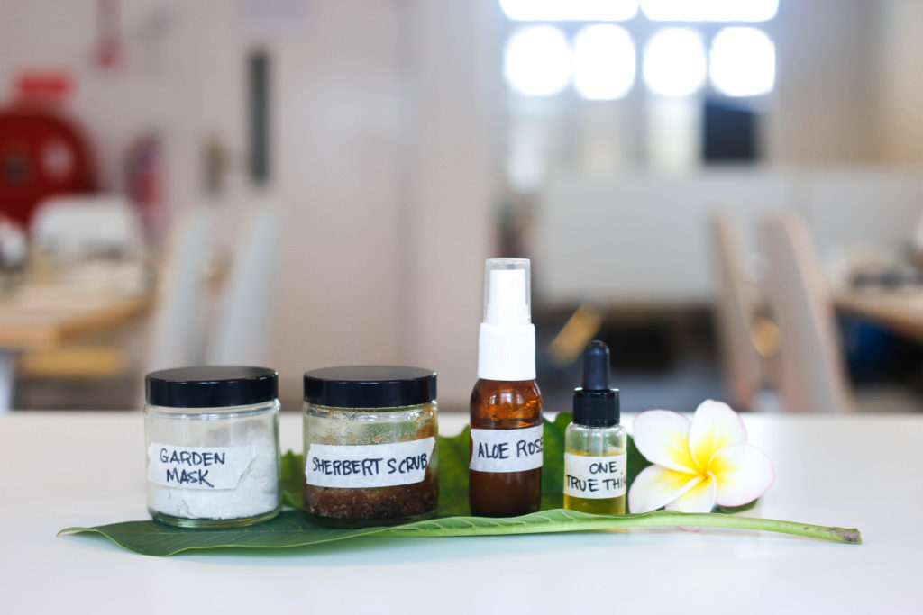 Natural skincare products at the SIMPLIFY Skin workshops