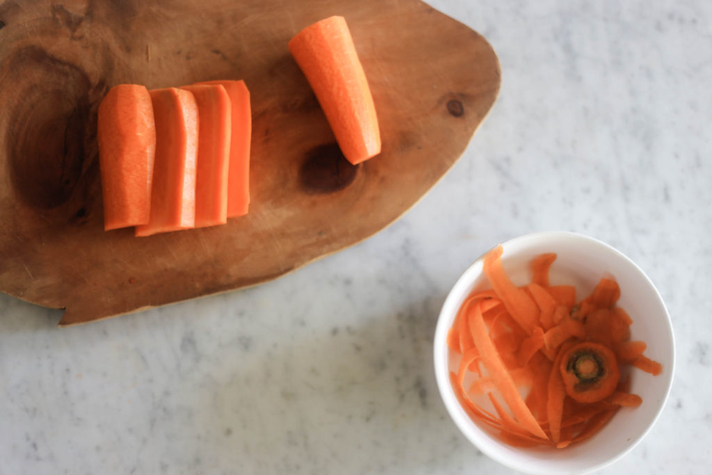 4. Cutting the pieces into even slices | How to Bâtonnet a Carrot