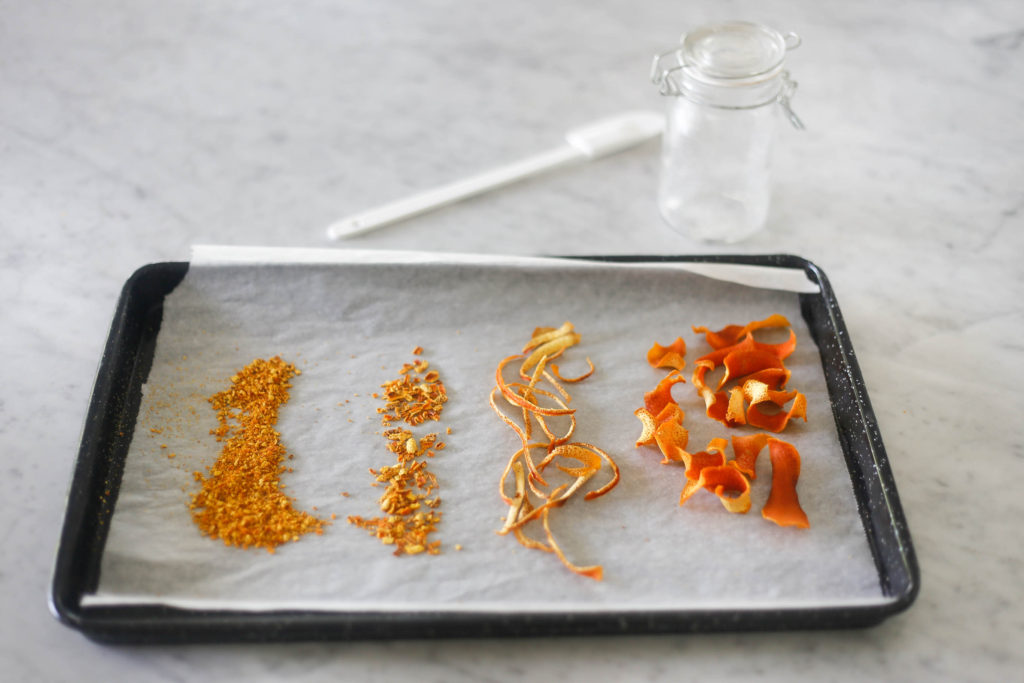 Store dried orange peel in an airtight container