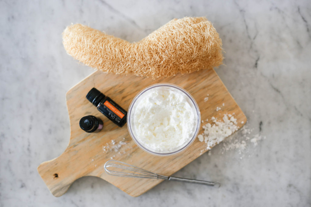Ingredients for a homemade kitchen scrub